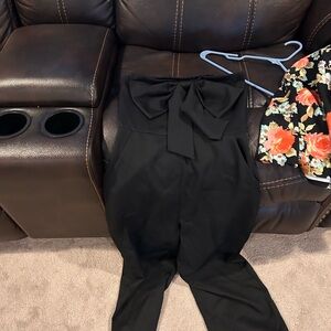 SHEIN Black Bow Detail Jumpsuit